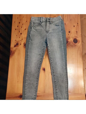 Express Womens High Rise Skinny Stretch Light Wash Gray Denim 5-Pocket Jeans